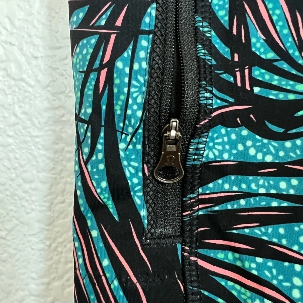 Lululemon- Inspire Crop II In Palm Lace Tofino Teal Multi- 4